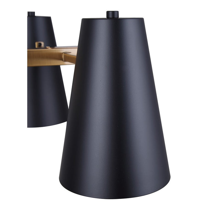 Canarm Harken 4 Light 18" Pendant, Matte Black/Gold