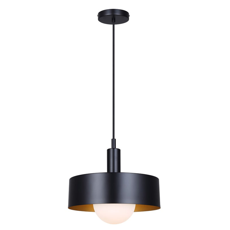 Canarm Daylon 1 Light 12.63" Pendant, Black