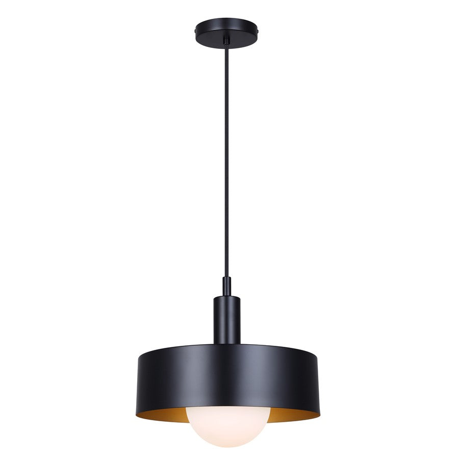 Canarm Daylon 1 Light 12.63" Pendant, Black