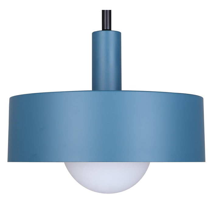 Canarm Daylon 1 Light 12.63" Pendant, Matte Blue/Black