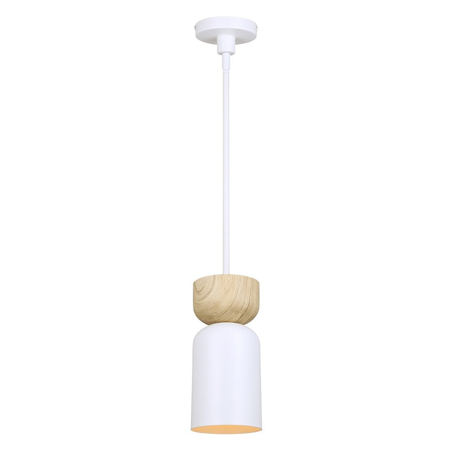 Canarm Caleb 1 Light 4.75" Pendant, White - IPL1152A01WHW