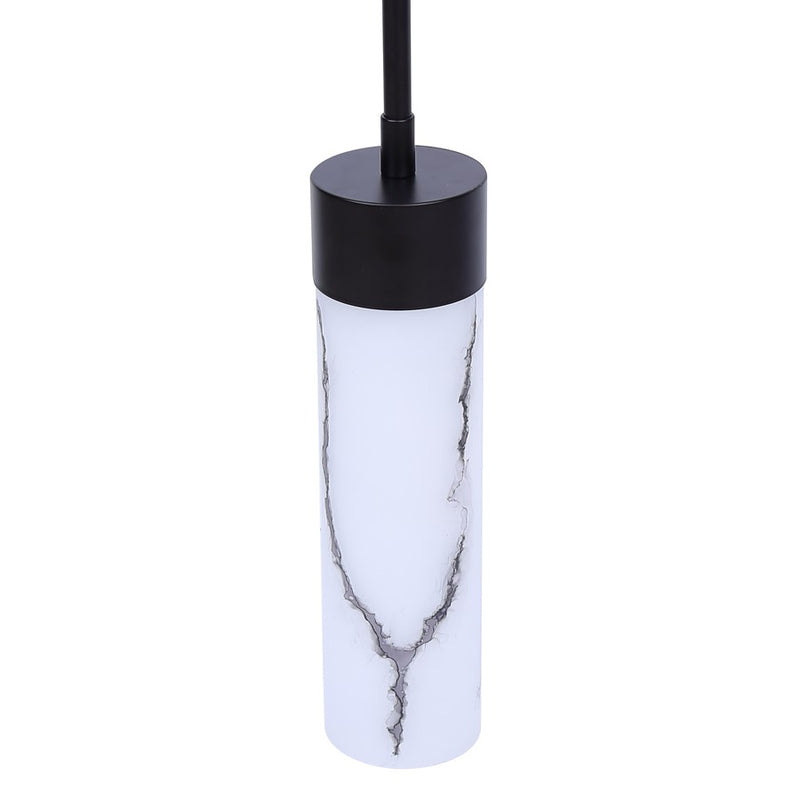 Canarm Kristella 4.75in 1-Light Pendant | Matte Black and Grey Marbled Glass | Kitchen Island & Dining Room | Model IPL1153A01BK