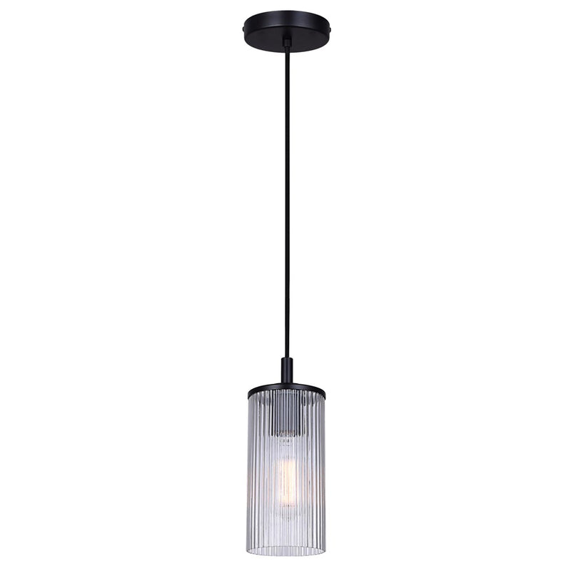 Canarm Kinslea 1 Light 4.75" Pendant, Matte Black
