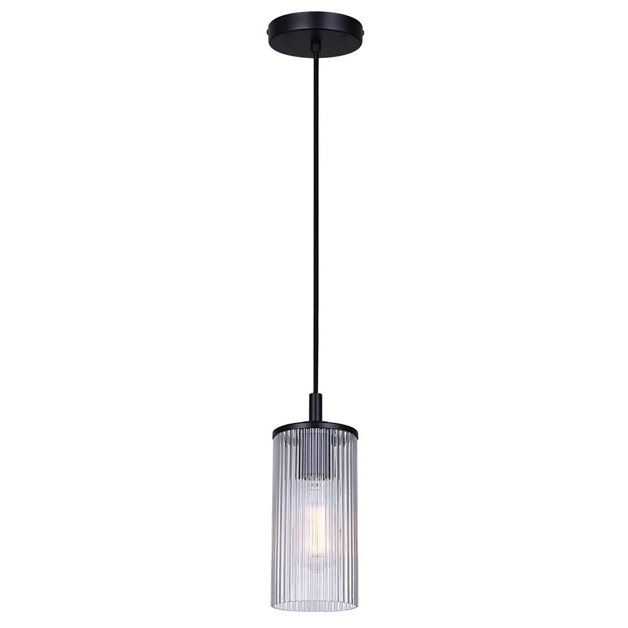 Canarm Kinslea 1 Light 4.75" Pendant, Matte Black - IPL1165A01BK-CR