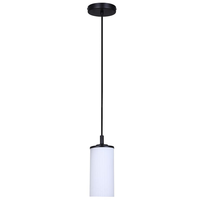 Canarm Kinslea 1 Light 4.75" Pendant, Matte Black/White