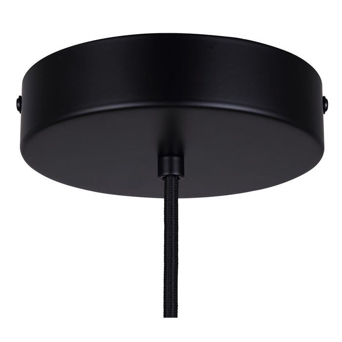 Canarm Kinslea 1 Light 4.75" Pendant, Matte Black/White