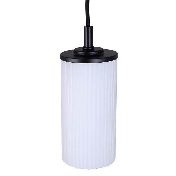 Canarm Kinslea 1 Light 4.75" Pendant, Matte Black/White