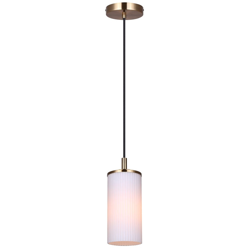 Canarm Kinslea 1 Light 4.75" Pendant, Gold/Opal