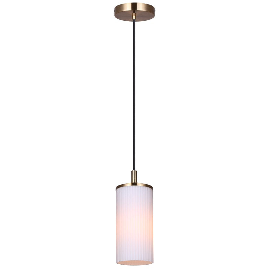 Canarm Kinslea 1 Light 4.75" Pendant, Gold/Opal - IPL1165A01GD