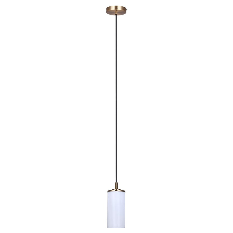 Canarm Kinslea 1 Light 4.75" Pendant, Gold/Opal
