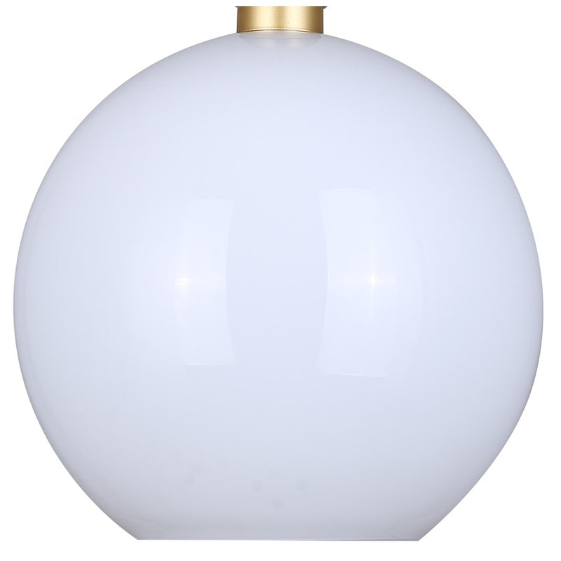 Canarm Monroe 11.75in 1-Light Pendant | Gold and Opal Glass | Kitchen Island & Entryway | 11.75 x 11.75 x 16 in | Model IPL1169A01GDP