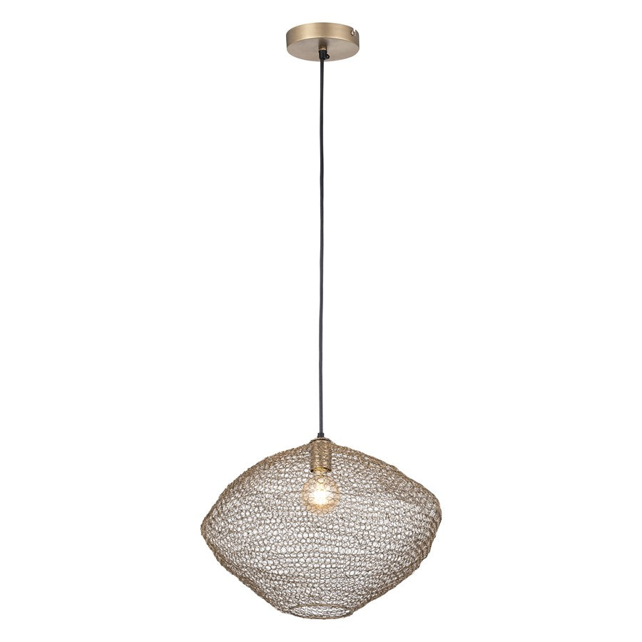 Canarm Warren 1 Light 19.5" Pendant, Antique brass