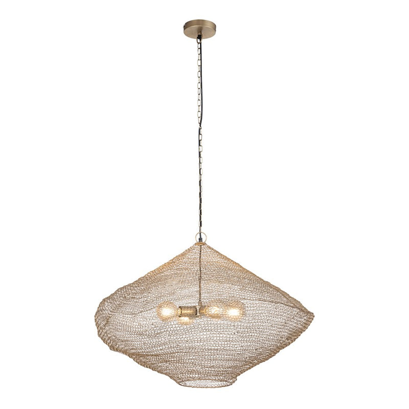 Canarm Warren 4 Light 33.5" Pendant, Antique Brass