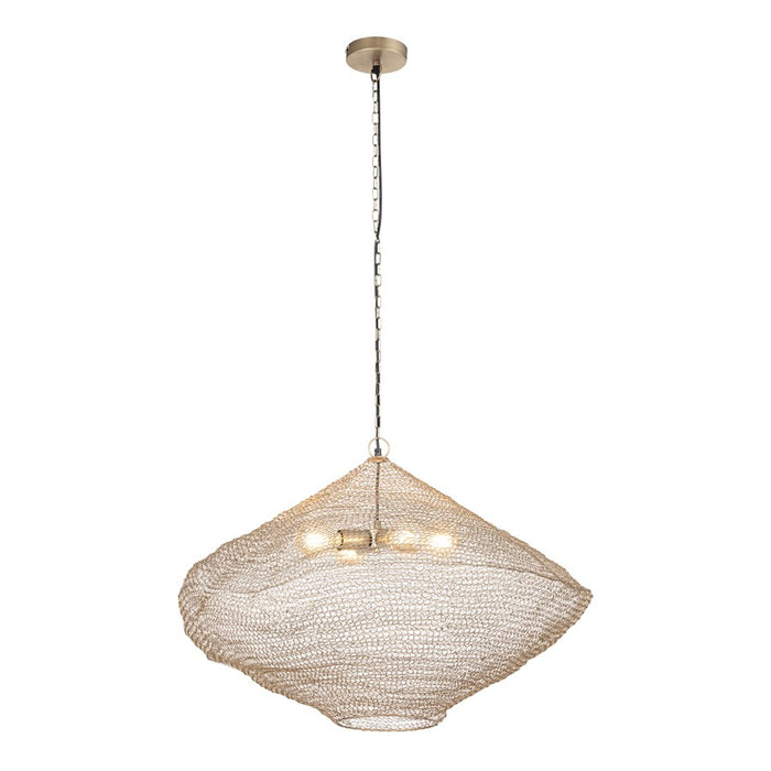 Canarm Warren 4 Light 33.5" Pendant, Antique Brass