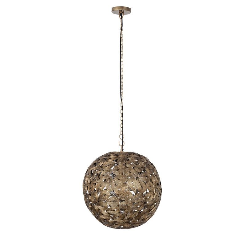 Canarm Kora 1 Light 15" Pendant, Antique Brass