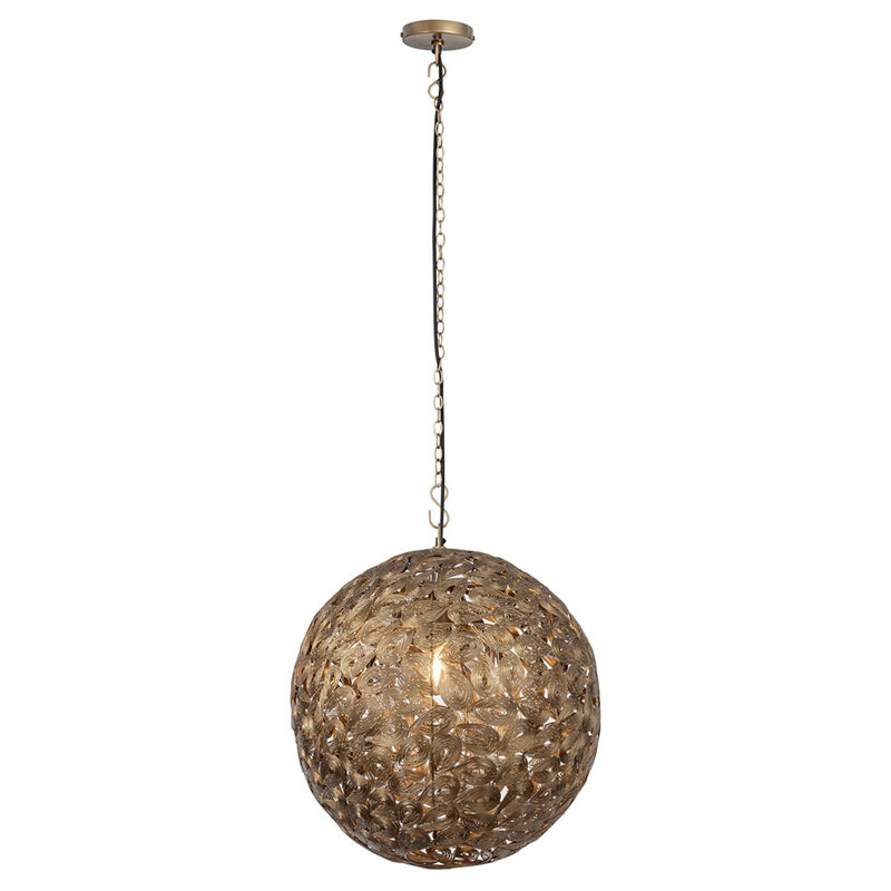 Canarm Kora 1 Light 21" Pendant, Antique Brass