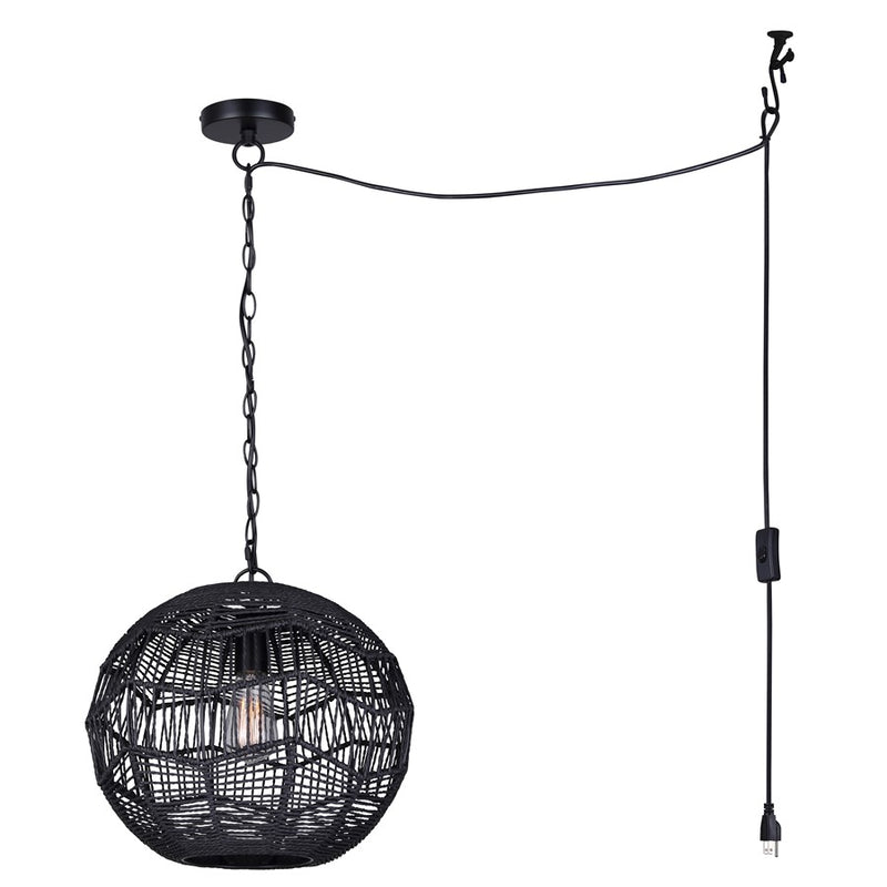 Canarm Valence 1 Light 15" Pendant, Black