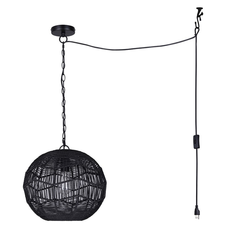 Canarm Valence 1 Light 15" Pendant, Black