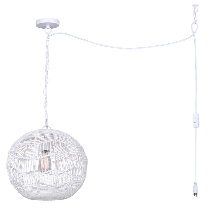 Canarm Valence 1 Light 15" Pendant, White - IPL1197A01WH