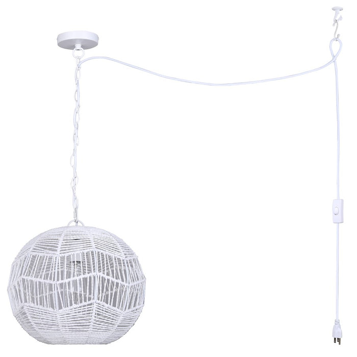 Canarm Valence 1 Light 15" Pendant, White
