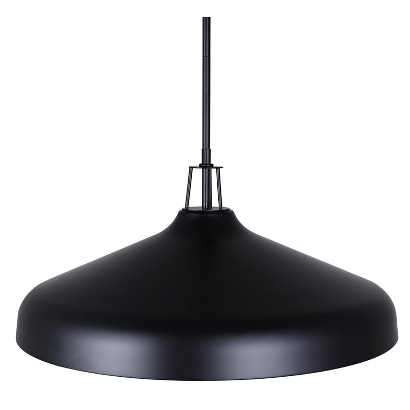 Canarm Holland 22in 4-Light Pendant | Industrial Matte Black Metal Dome | Kitchen Island & Dining Room | 22 x 22 x 13 in | Model IPL1203A04BK22