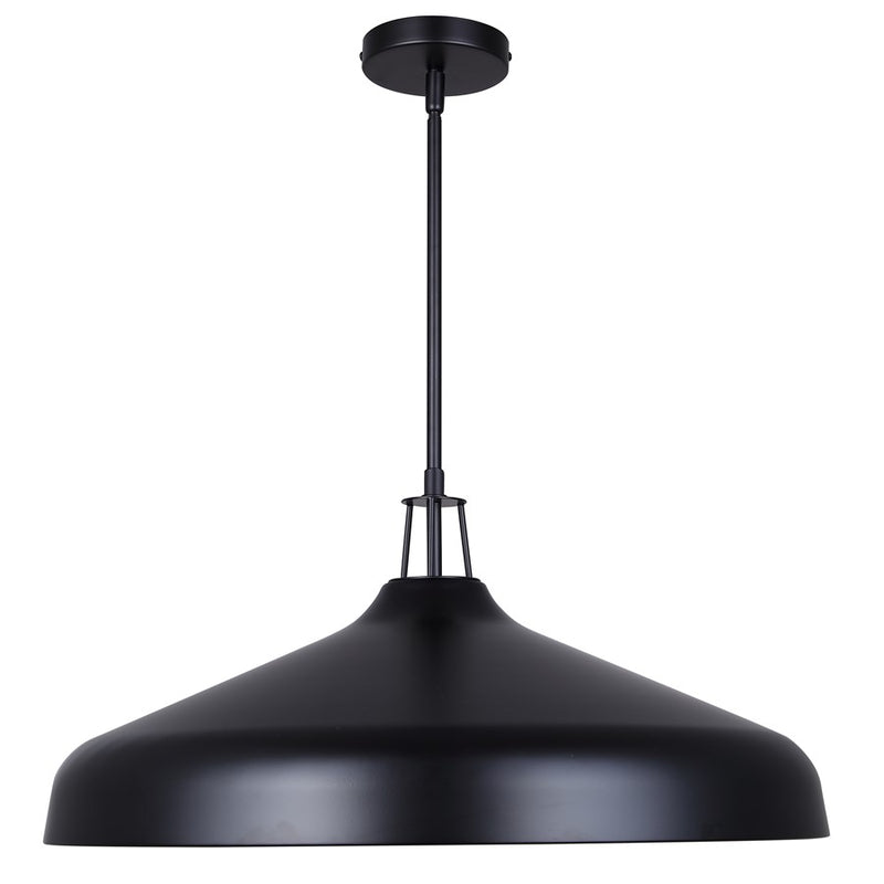 Canarm Holland 22in 4-Light Pendant | Industrial Matte Black & Gold Interior Metal Dome | Kitchen Island & Dining Room | Model IPL1203A04BKG22