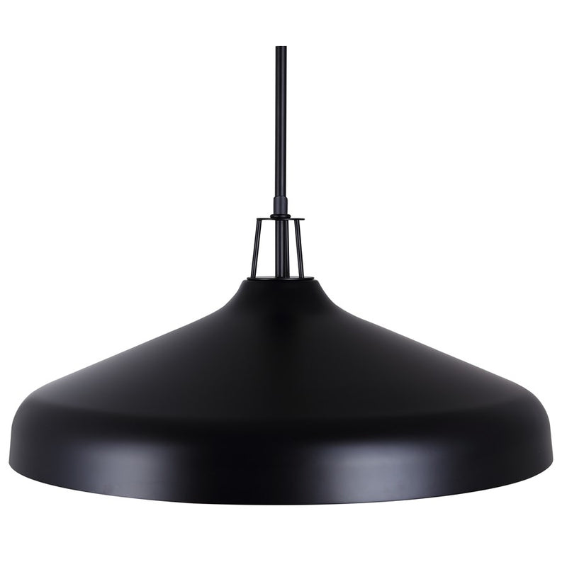 Canarm Holland 22in 4-Light Pendant | Industrial Matte Black & Gold Interior Metal Dome | Kitchen Island & Dining Room | Model IPL1203A04BKG22