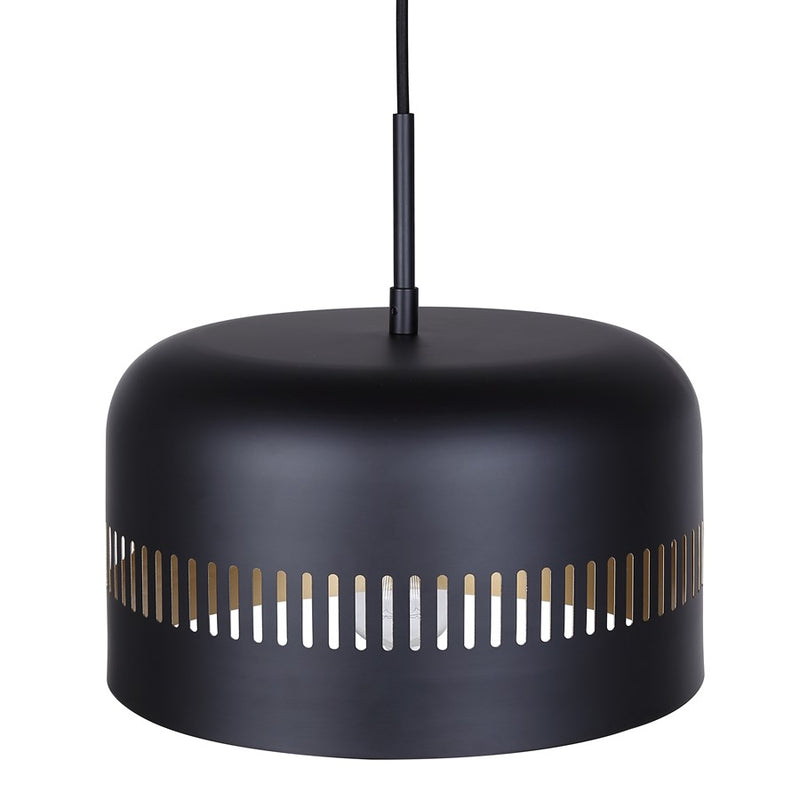 Canarm Miles 13in 1-Light Pendant | Matte Black and Gold Interior Steel | Dining Room & Kitchen | 13 x 13 x 13.5 in | Model IPL1207A01BK