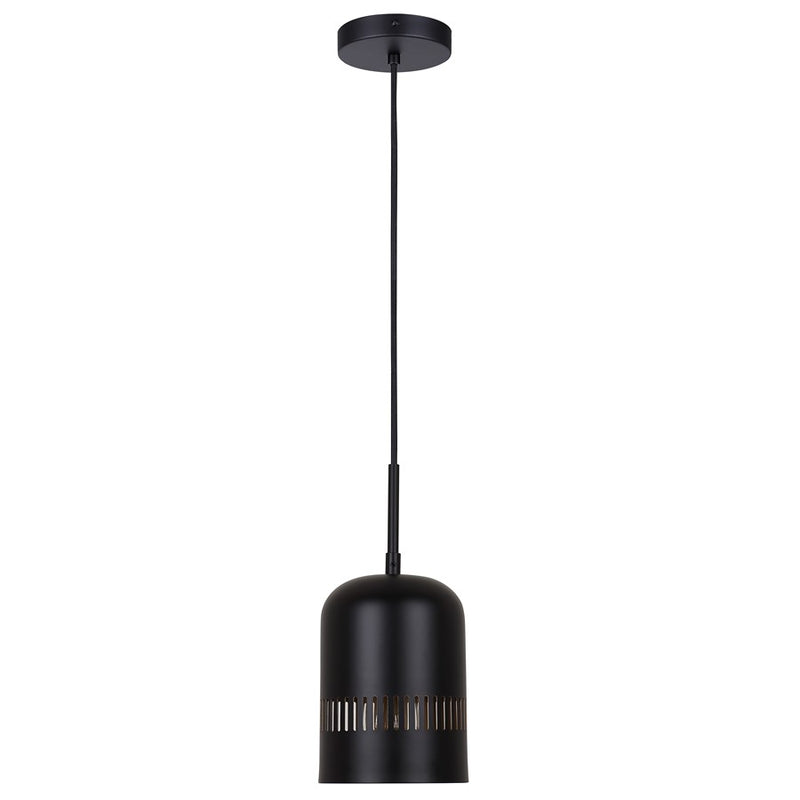 Canarm Miles 6in 1-Light Pendant | Matte Black and Gold Interior Steel | Kitchen Island & Dining Room | 6 x 6 x 14.5-62.5 in | Model IPL1207A01BK6