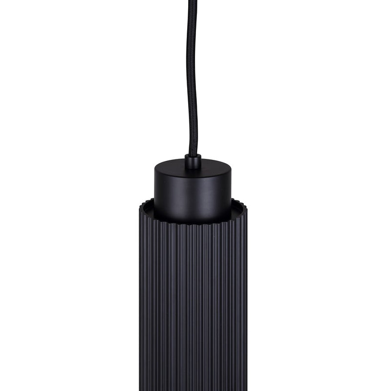 Canarm Cohen 4.75in 1-Light Pendant | Matte Black Ribbed Steel | Bedroom & Kitchen Island | 4.75 x 4.75 x 13.5-61.5 in | Model IPL1231A01BK10