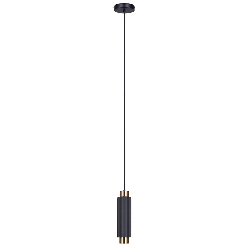 Canarm Cohen 1 Light 4.75" Pendant, Matte Black/Gold