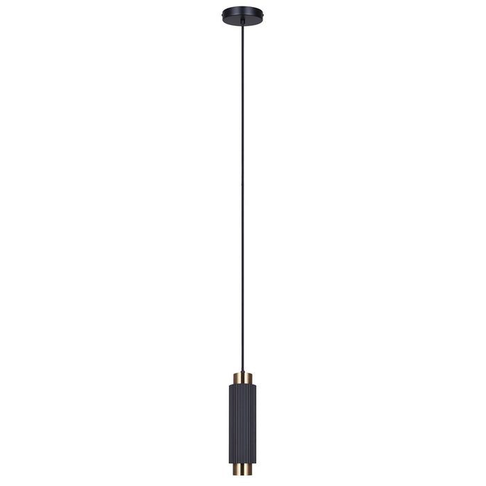 Canarm Cohen 1 Light 4.75" Pendant, Matte Black/Gold