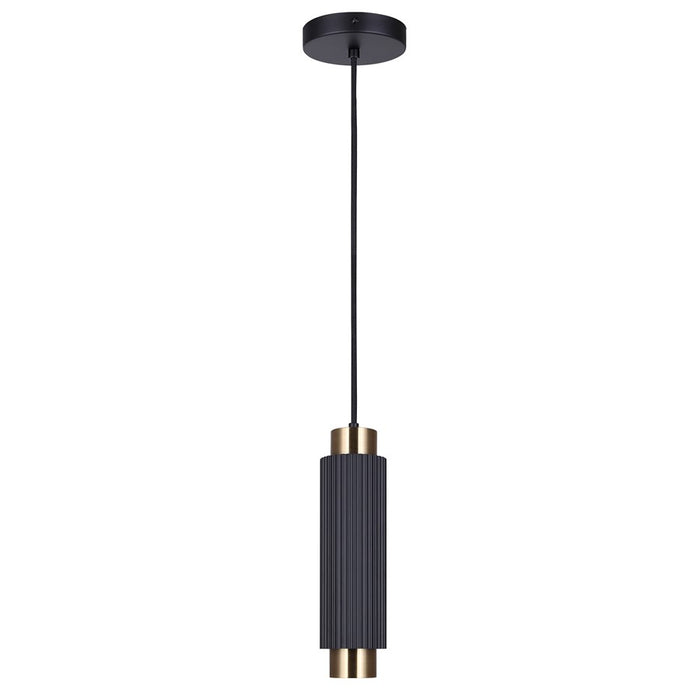 Canarm Cohen 1 Light 4.75" Pendant, Matte Black/Gold