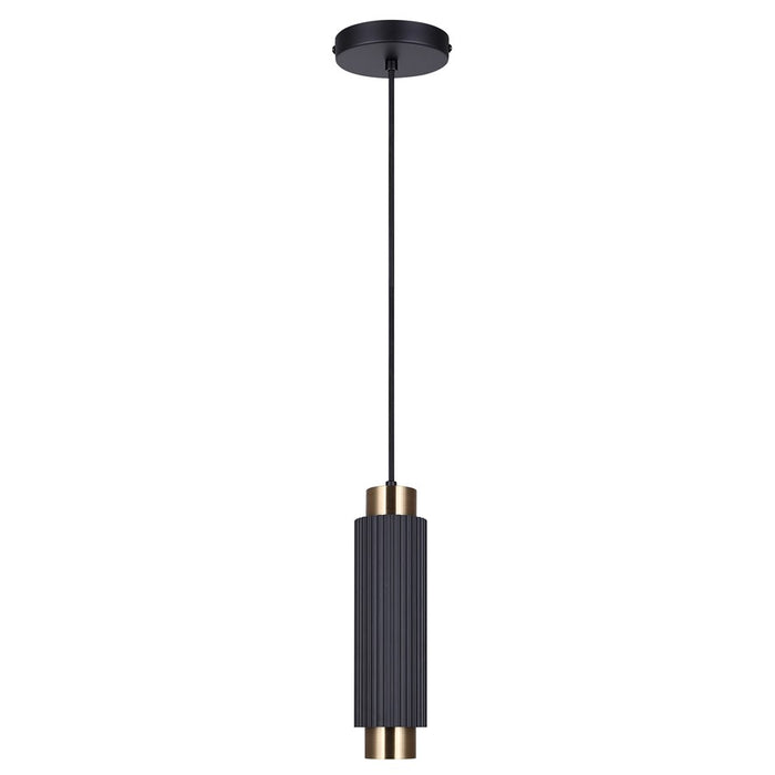 Canarm Cohen 1 Light 4.75" Pendant, Matte Black/Gold