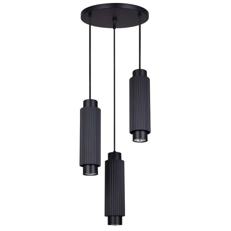 Canarm Cohen 13in 3-Light Pendant | Modern Matte Black Steel | Kitchen Island & Dining Room | 13 x 13 x 13.5 in | Model IPL1231A03BK10