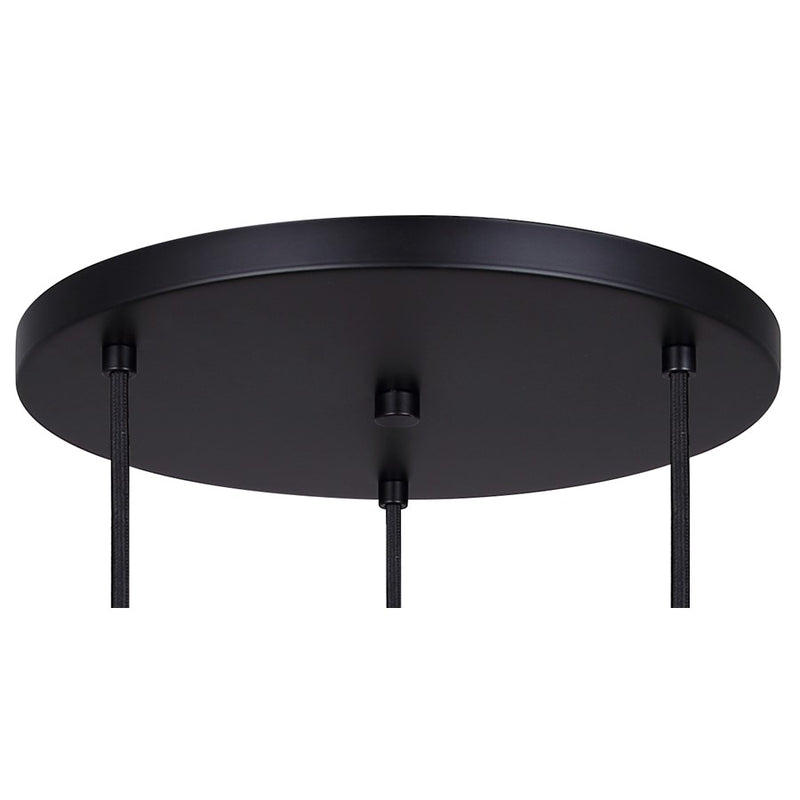 Canarm Cohen 13in 3-Light Pendant | Modern Matte Black Steel | Kitchen Island & Dining Room | 13 x 13 x 13.5 in | Model IPL1231A03BK10