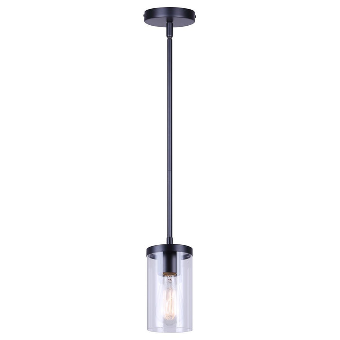Canarm Britton 1 Light Pendant, Matte Black - IPL1234A01BK