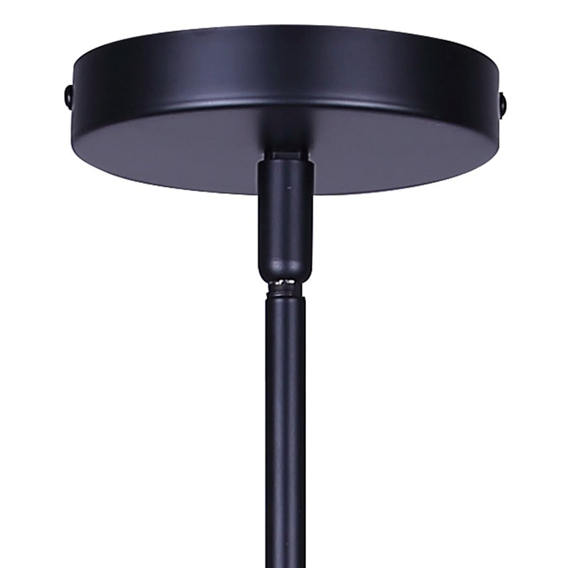 Canarm Britton 4.75in 1-Light Pendant | Modern Matte Black Steel and Clear Glass | Kitchen Island & Dining Room | Model IPL1234A01BK
