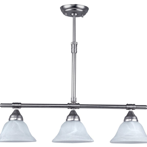 Canarm Athena 27in 1-Light Pendant | Brushed Pewter and White Alabaster Glass | Kitchen Island & Dining Room | 27.5 x 27.5 x 20 in | Model IPL13351