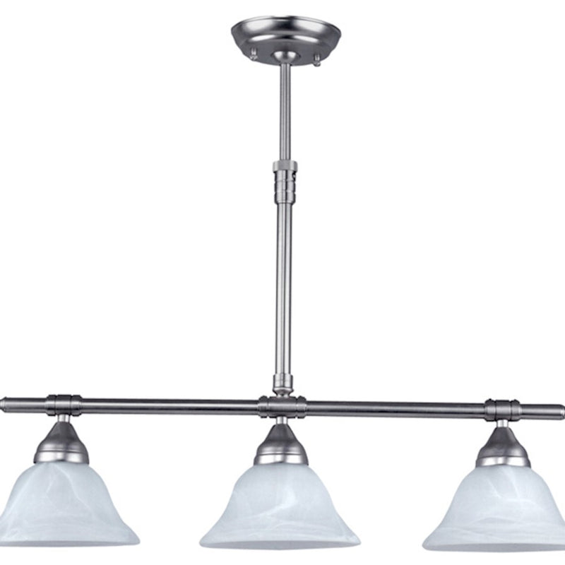 Canarm Athena 27in 1-Light Pendant | Brushed Pewter and White Alabaster Glass | Kitchen Island & Dining Room | Model IPL133BPT