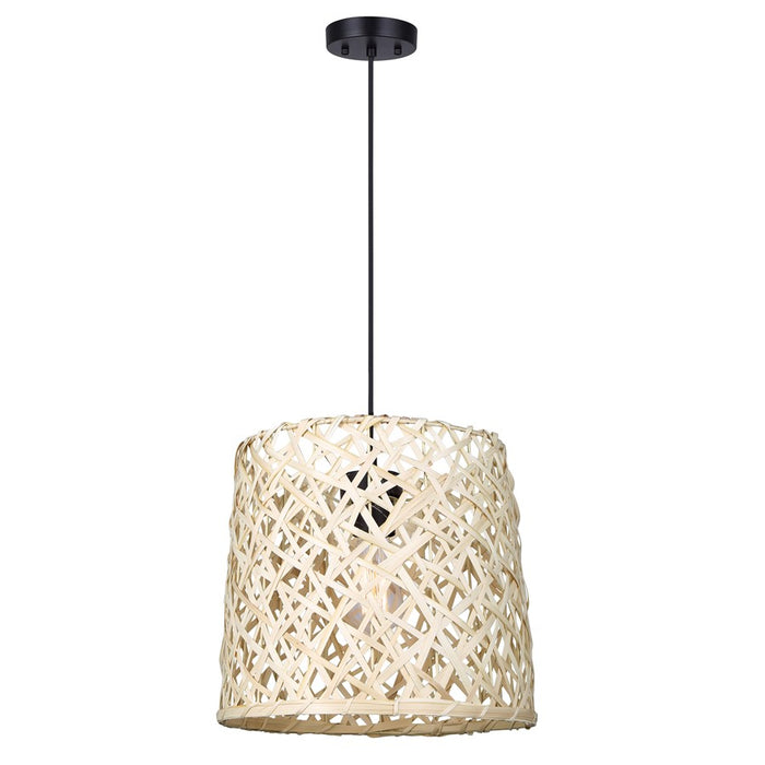 Canarm Tash 1 Light 13.25" Pendant, Matte Black