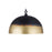 Canarm Madison 1 Light 24" Pendant, Black/Gold