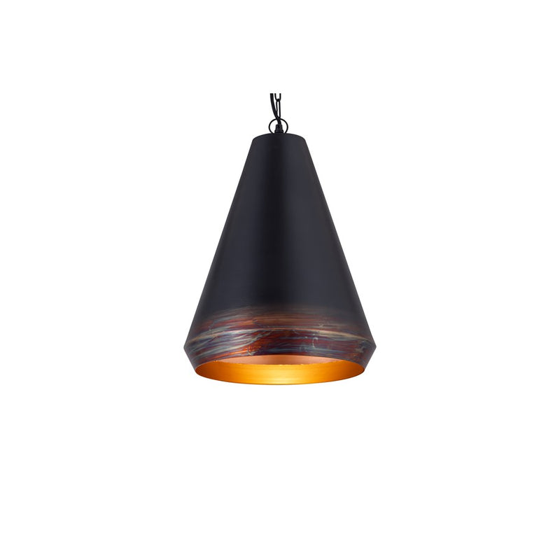 Canarm Madison 14in 1-Light Pendant | Two Tone Black and Gold Metal | Kitchen Island & Dining Room | 14 x 14 x 18 in | Model IPL2077B01TT