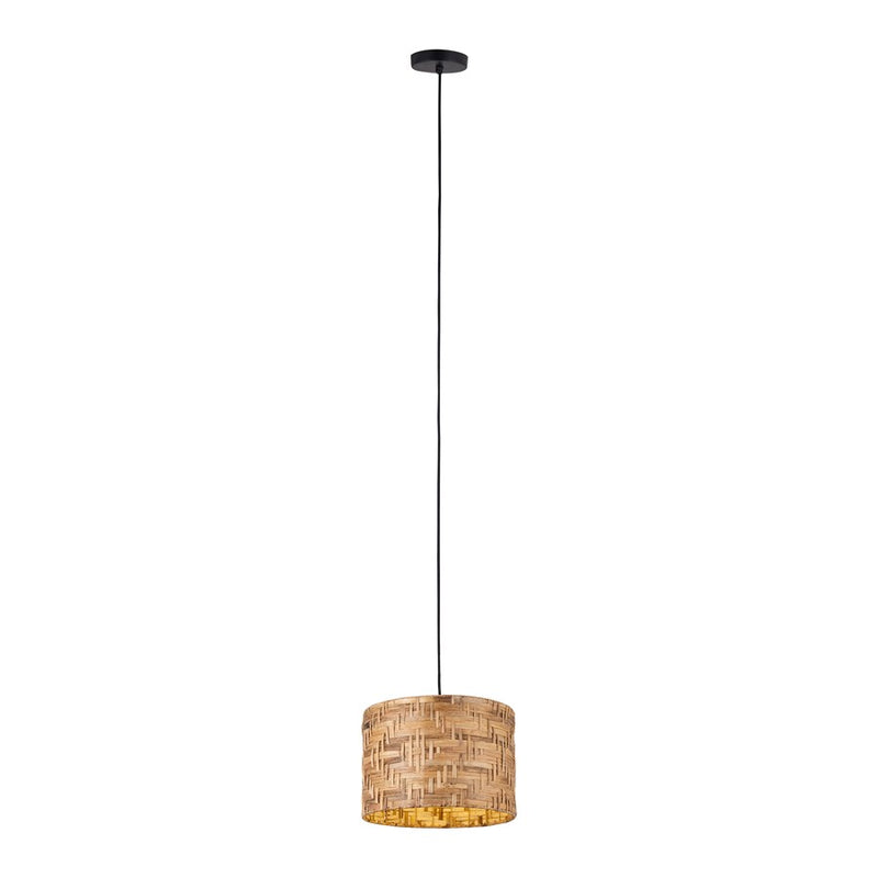 Canarm Madison 19in 1-Light Pendant | Natural Seagrass Drum Shade | Kitchen Island & Dining Room | 19 x 19 x 14 in | Model IPL2080B01NA