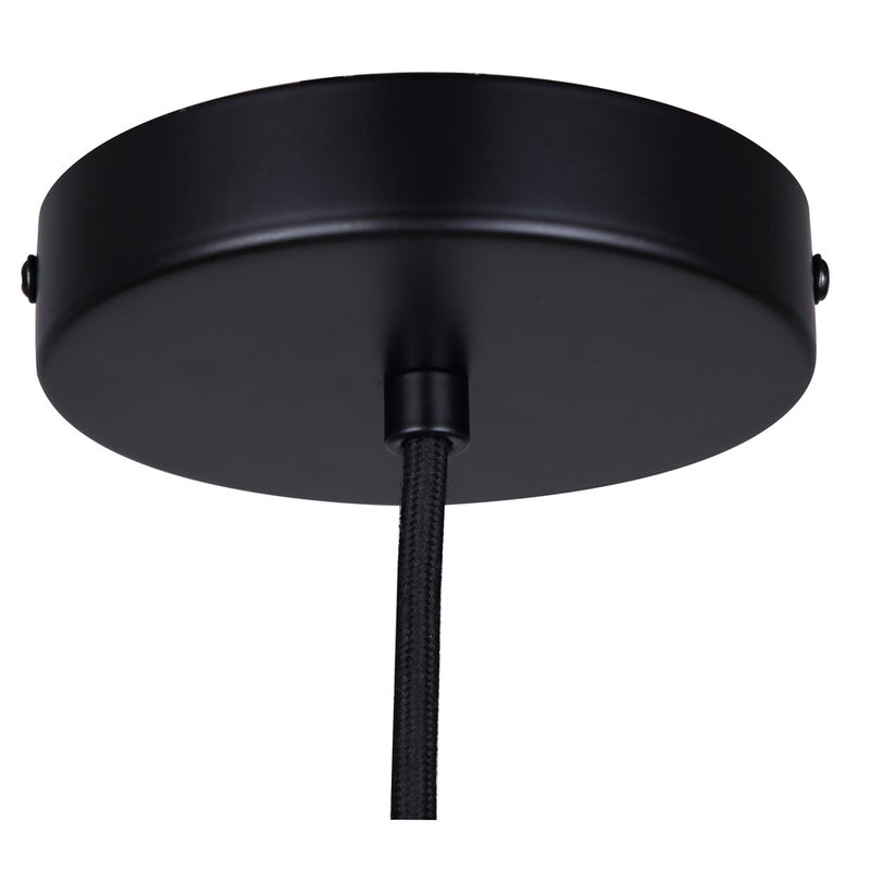 Canarm Halsey 9.75in 1-Light Pendant | Matte Black and Grey Marble Glass | Kitchen & Dining Room | 9.75 x 9.75 x 14 in | Model IPL2101B01BK
