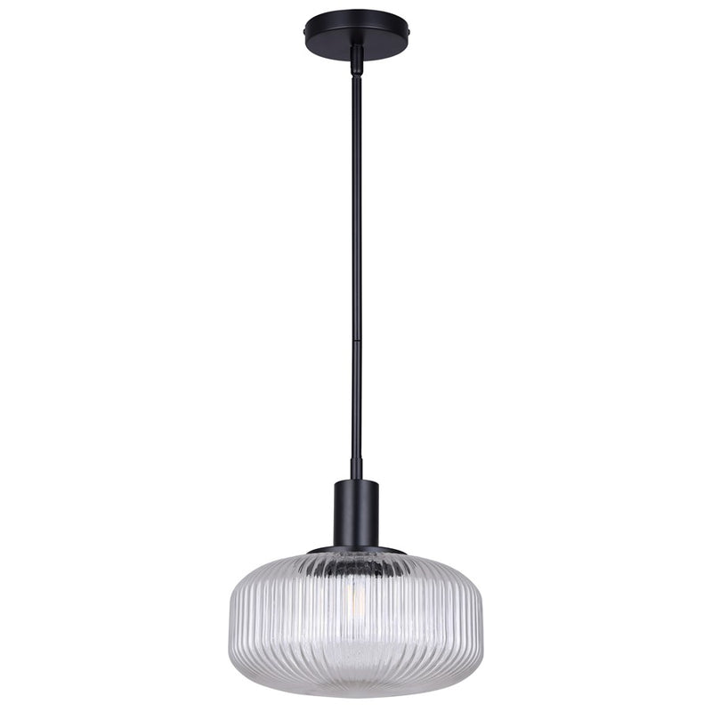 Canarm Ledger 1 Light 10.5" Pendant, Black