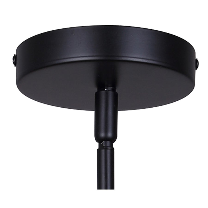 Canarm Ledger 10.5in 1-Light Pendant | Matte Black and Clear Ribbed Glass | Kitchen & Dining Room | 10.5 x 10.5 x 12.63 in | Model IPL2104B01BK