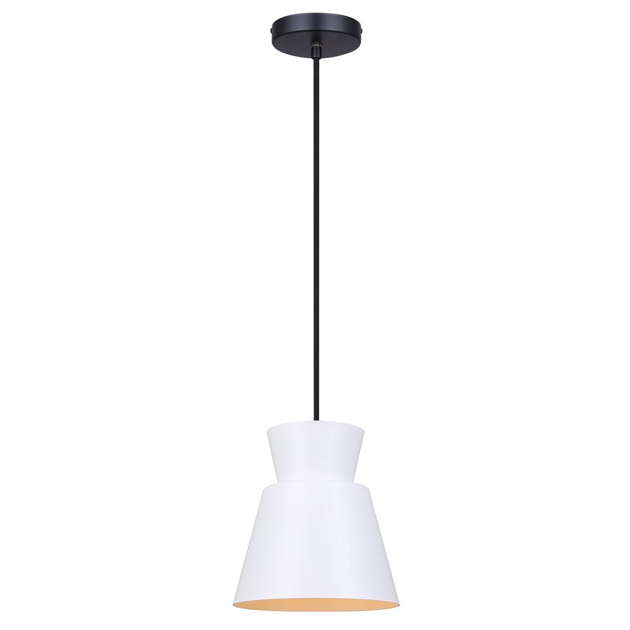 Canarm Arbella 1 Light 7.75" Pendant, White - IPL2107B01BW