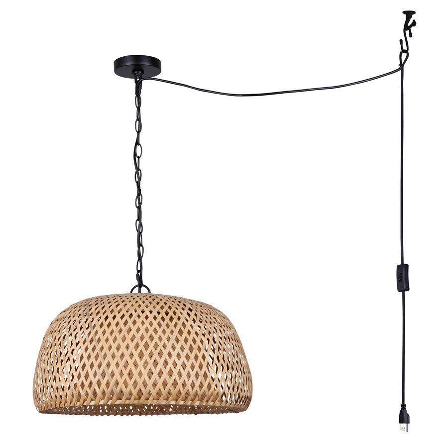 Canarm Hanoi 1 Light 18" Pendant, Black