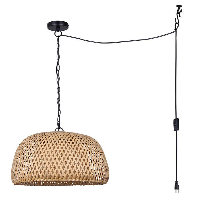 Canarm Hanoi 1 Light 18" Pendant, Black